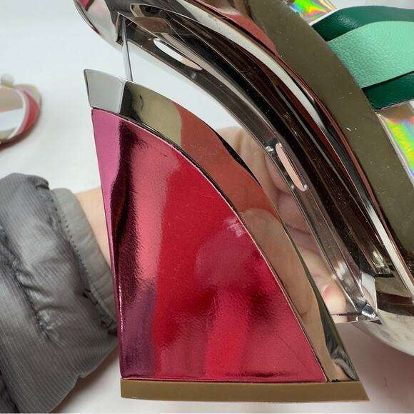 Christian Louboutin Papagaya Levita Multicolor Leather Sandals Heels Size EU 37 - Picture 11 of 14